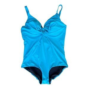 NWT City Chic Women's Blue Twist Knot One-piece Swimsuit Plus Size M / 18